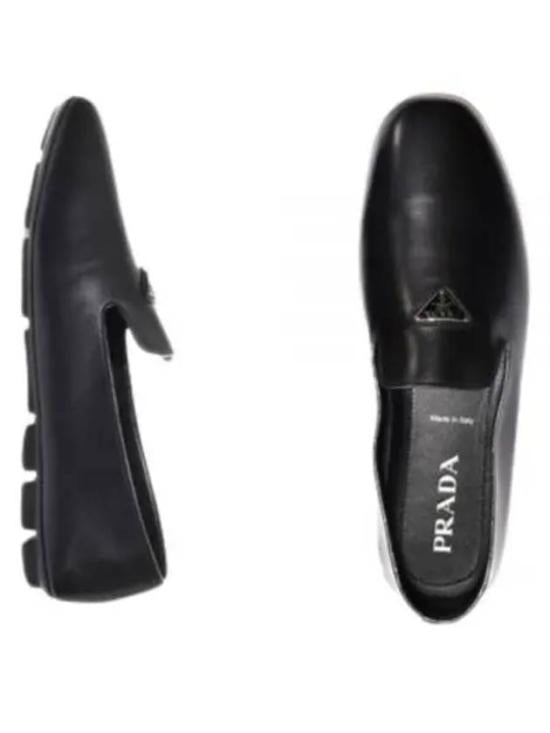 Smooth Leather Black Loafers with Chunky Rubber Sole