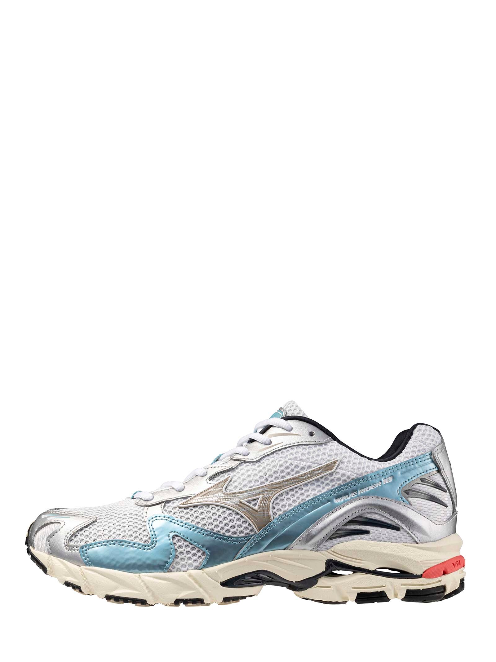 Breathable White Mesh Mizuno Wave Rider 10 Sneakers
