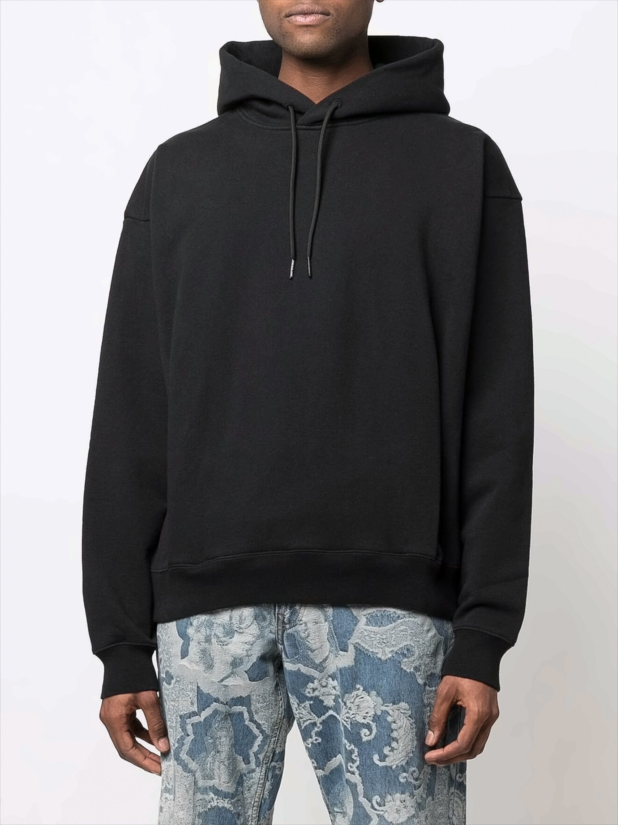 Relaxed Fit Black Hoodie