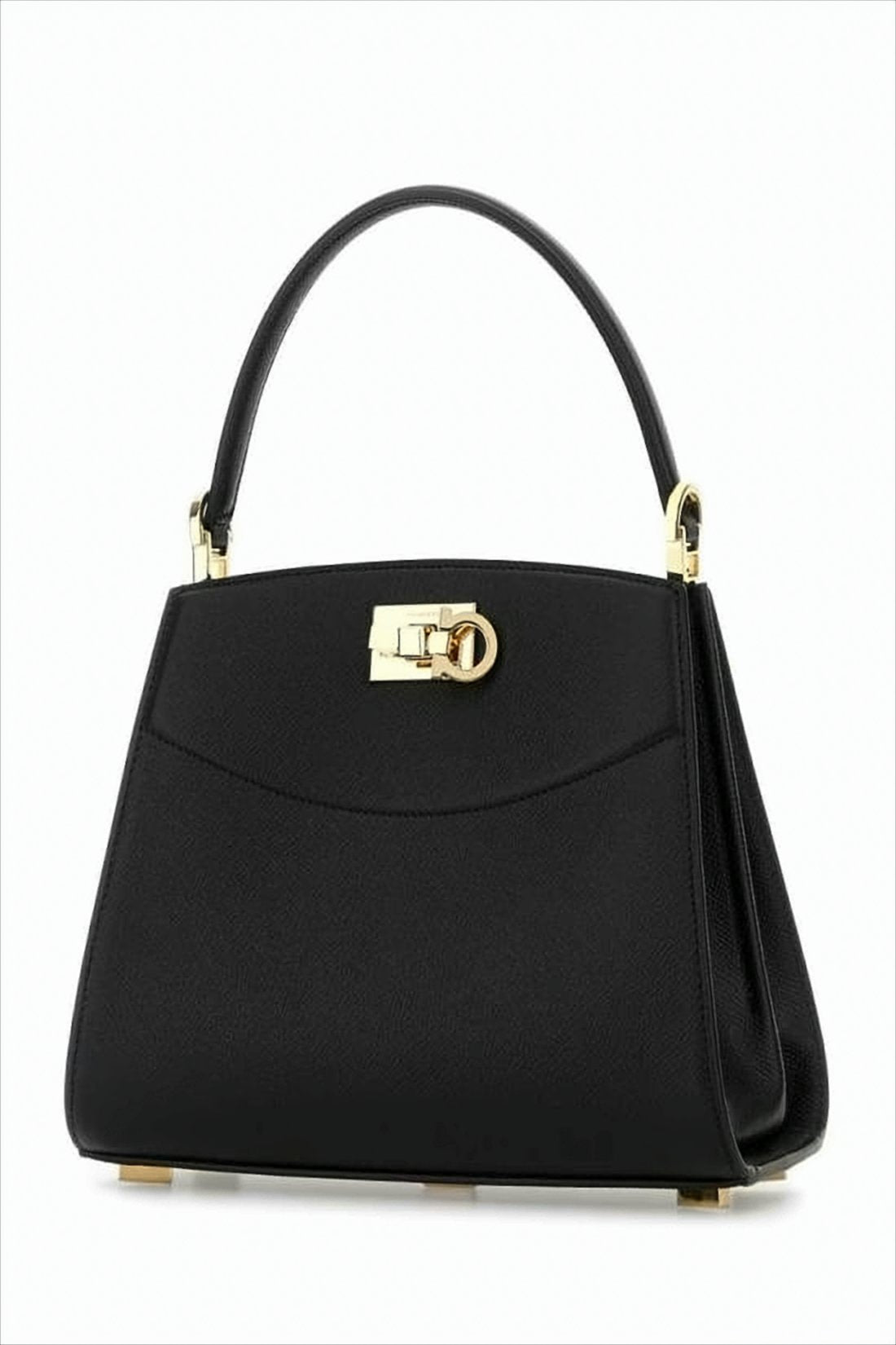Smooth Calfskin Shoulder Bag with Gold Accents