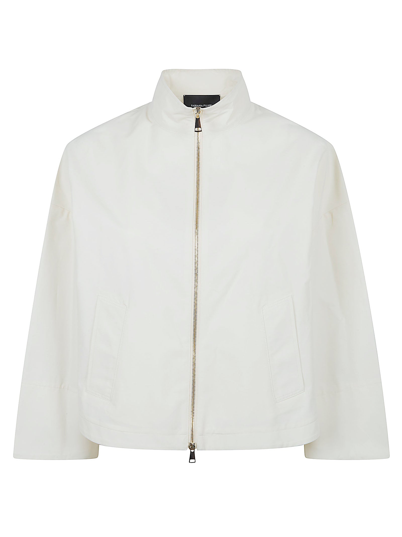 Boxy Short Jacket with Herringbone Texture
