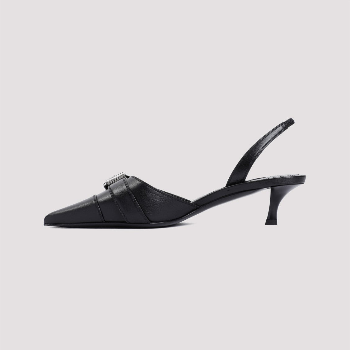 Voyou 45Mm Slingback Black Bull Leather Sandals