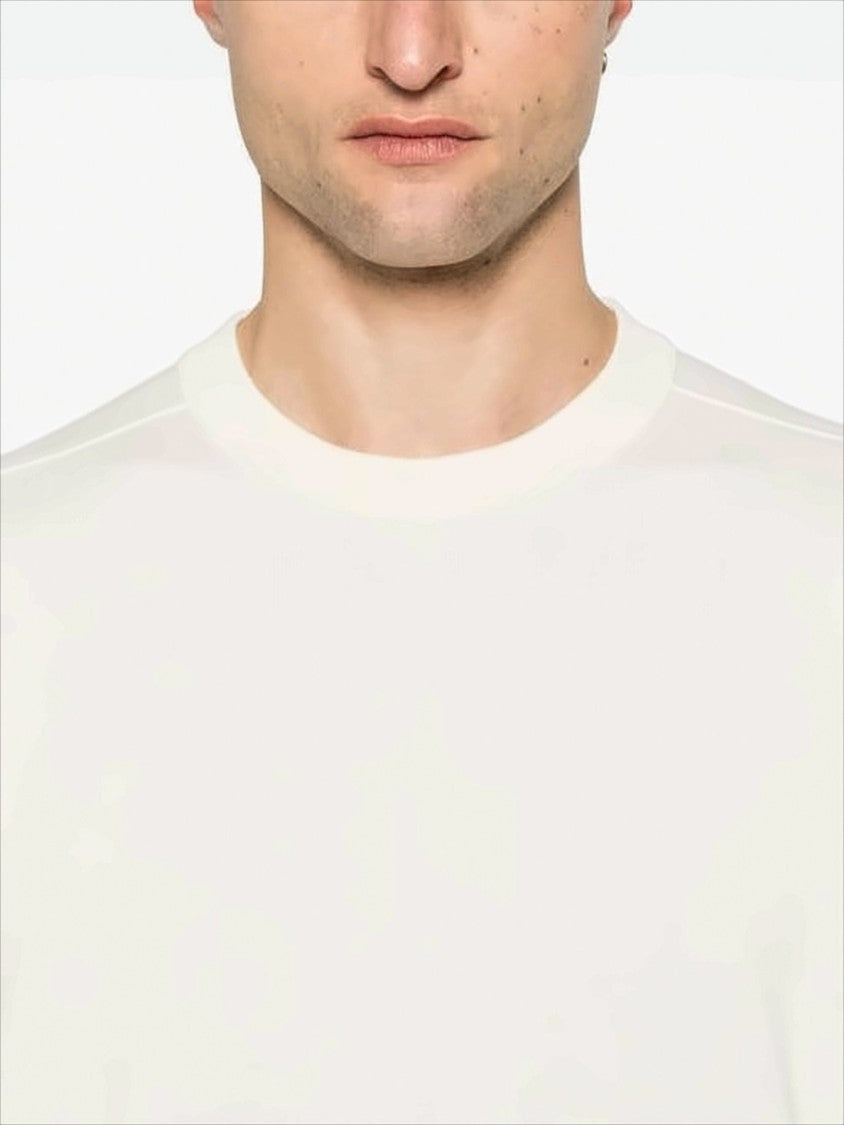 Clean Design Cotton Sweater With Distinctive Sleeve Patch