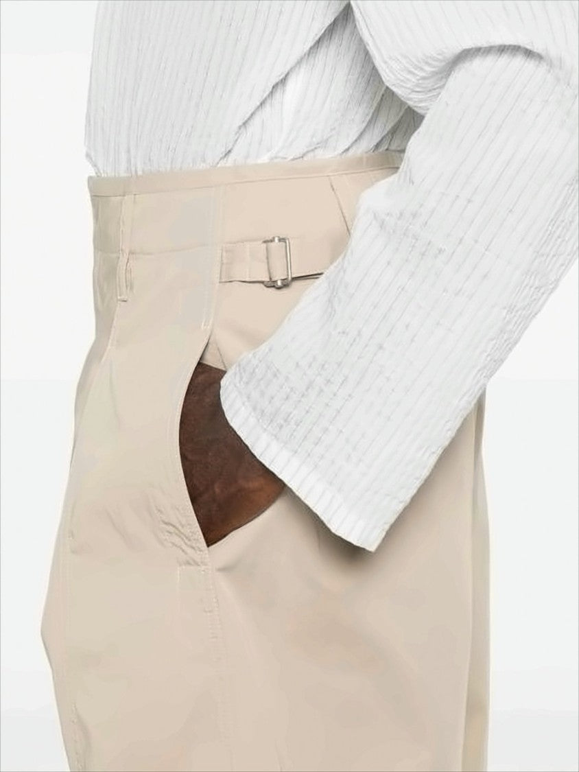 Knee-Length Relaxed Fit Shorts with Adjustable Waist Tabs