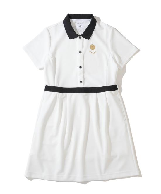 Mini Dress with Contrasting Collar and Flared Skirt