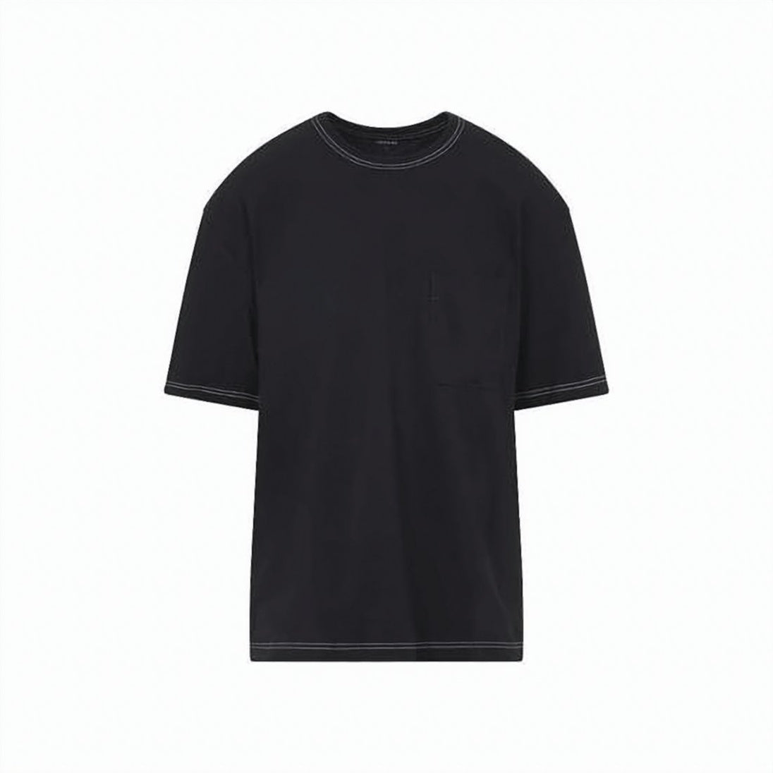 Relaxed-Fit Black T-Shirt With Contrasting Stitching