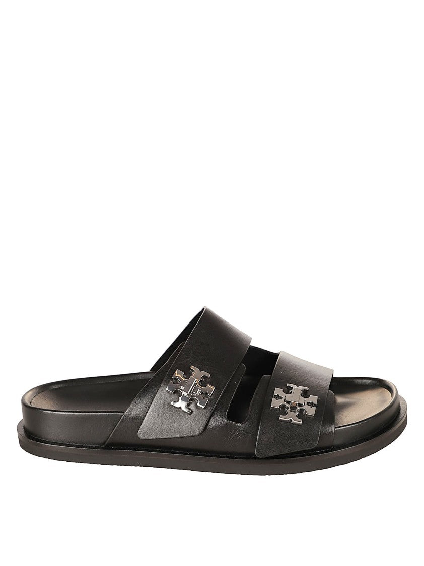 Black Bovine Leather Sandals