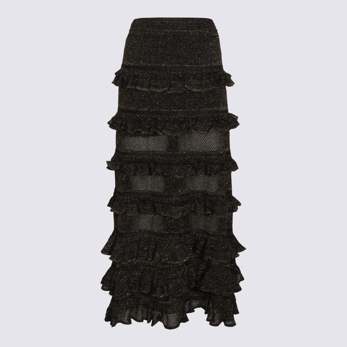 Metallic Black Cotton Skirt