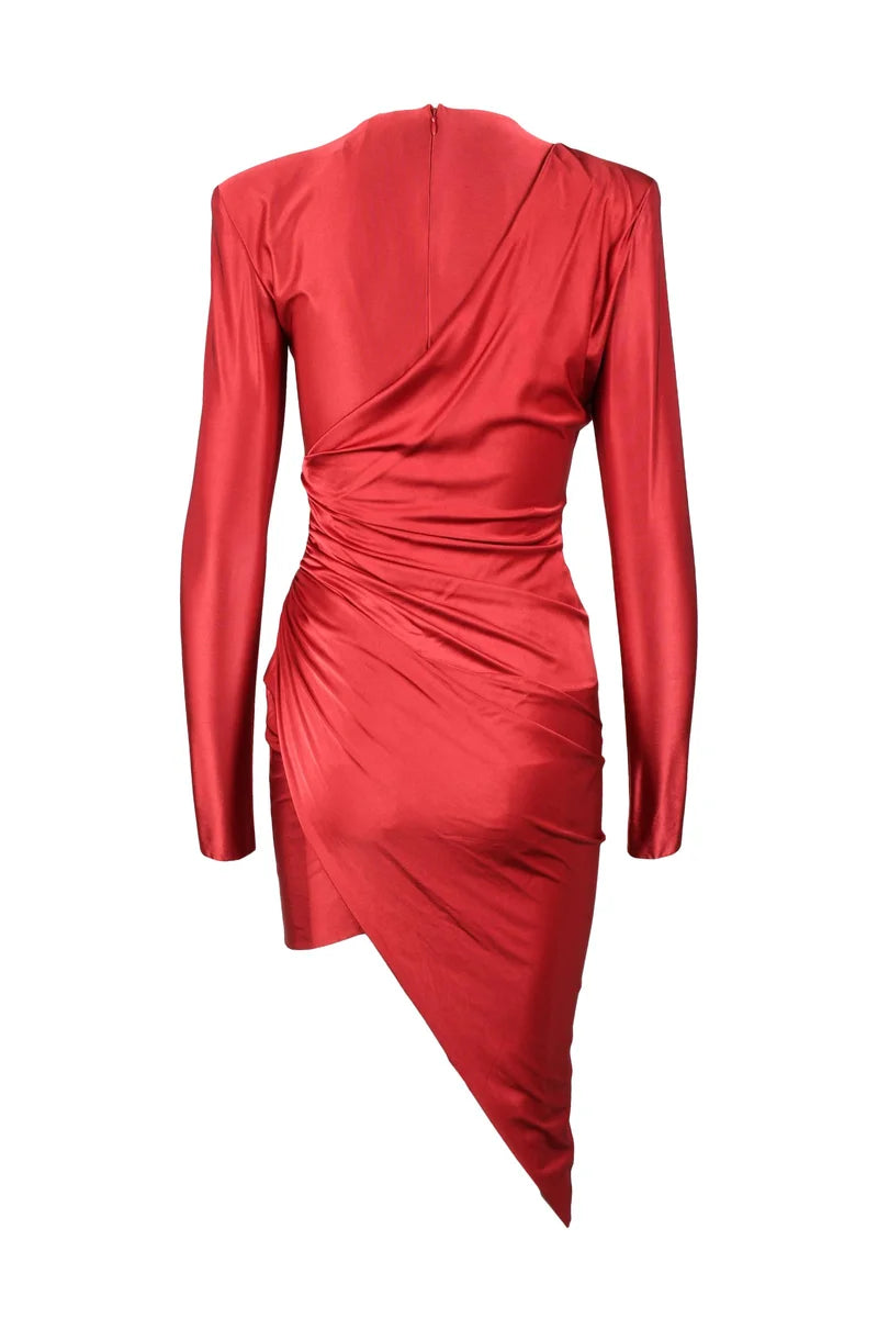 Long Dress with Zip - Red