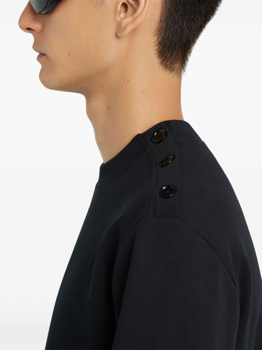Crew Neck Black Sweatshirt