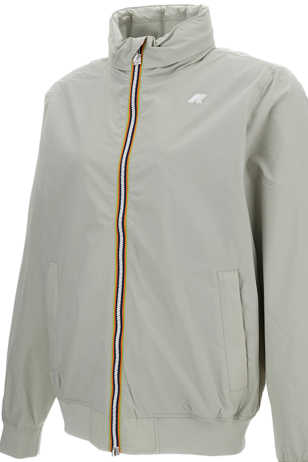 Slim Fit Light Beige Stretch Nylon Jacket