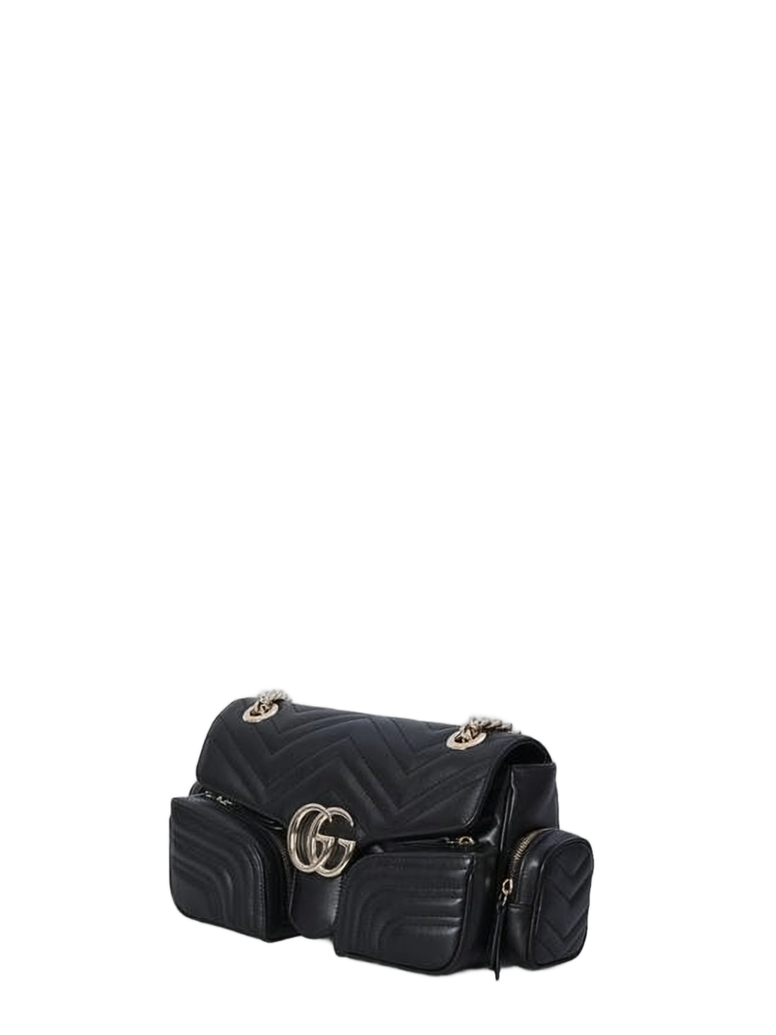 Chevron-Pattern Quilted Leather Crossbody Bag