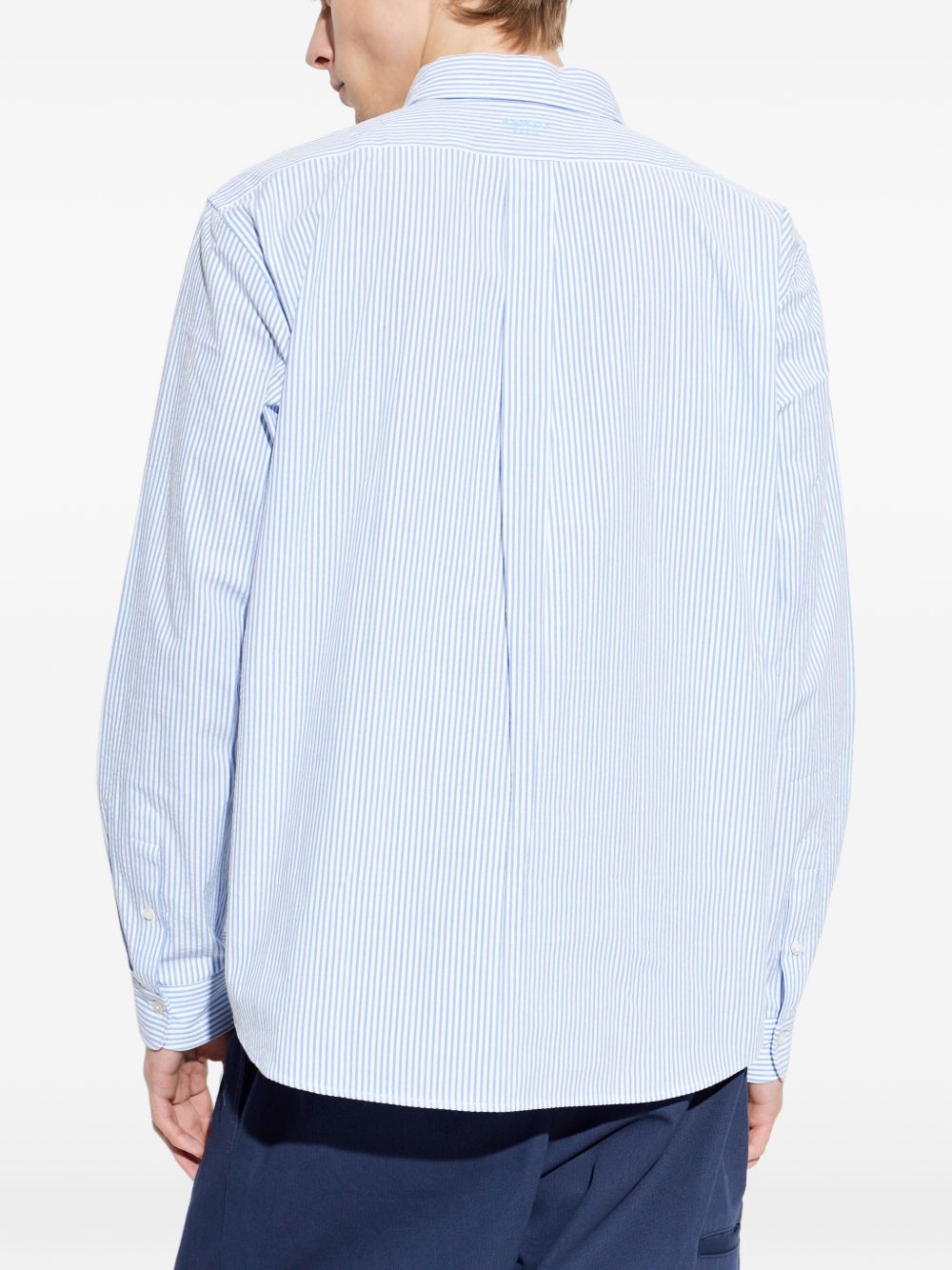 Light Blue Vertical Pinstripe Relaxed Shirt
