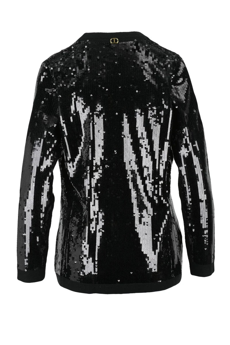 Sequin Cardigan - Black