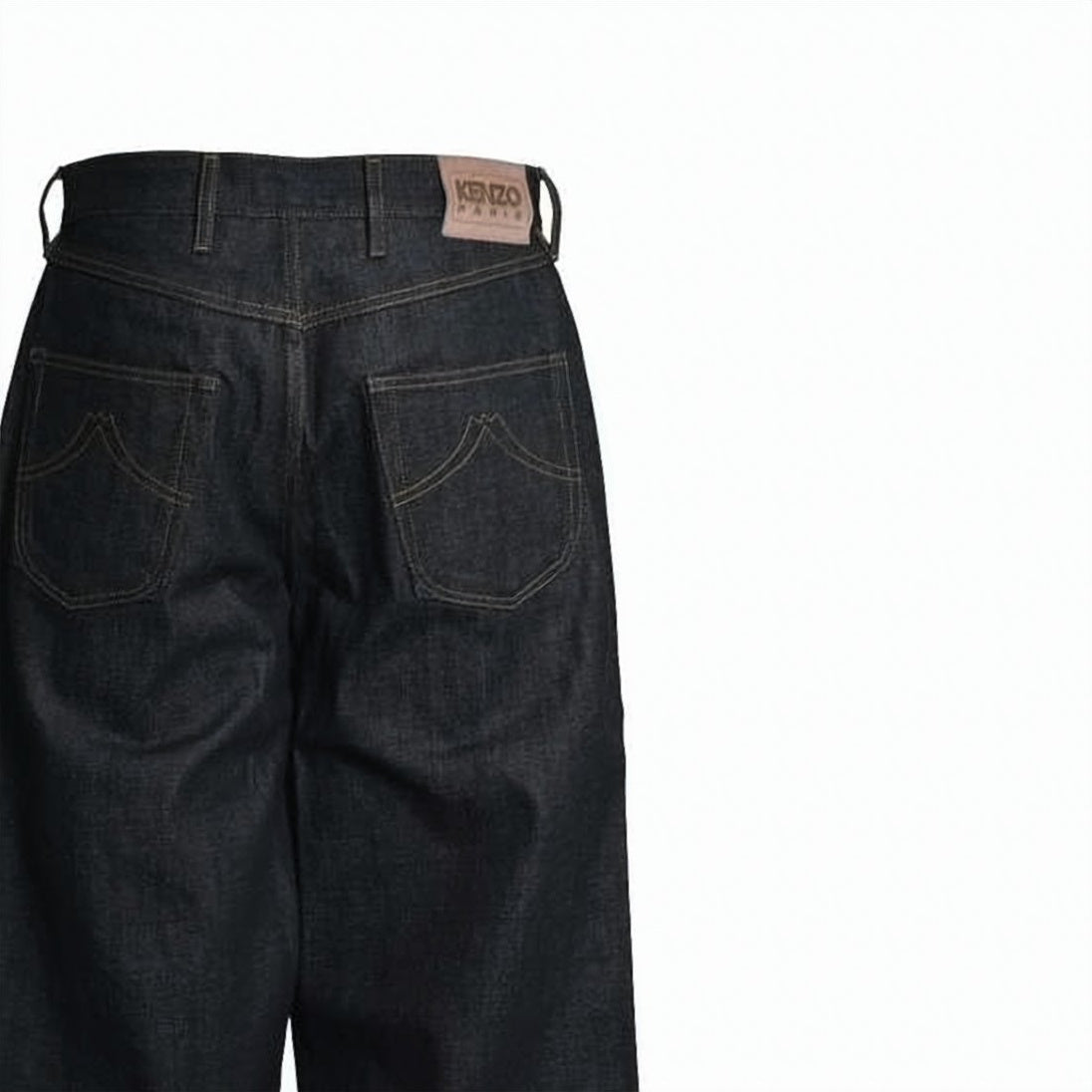 Straight-Leg Denim Pants With Contrast Stitching