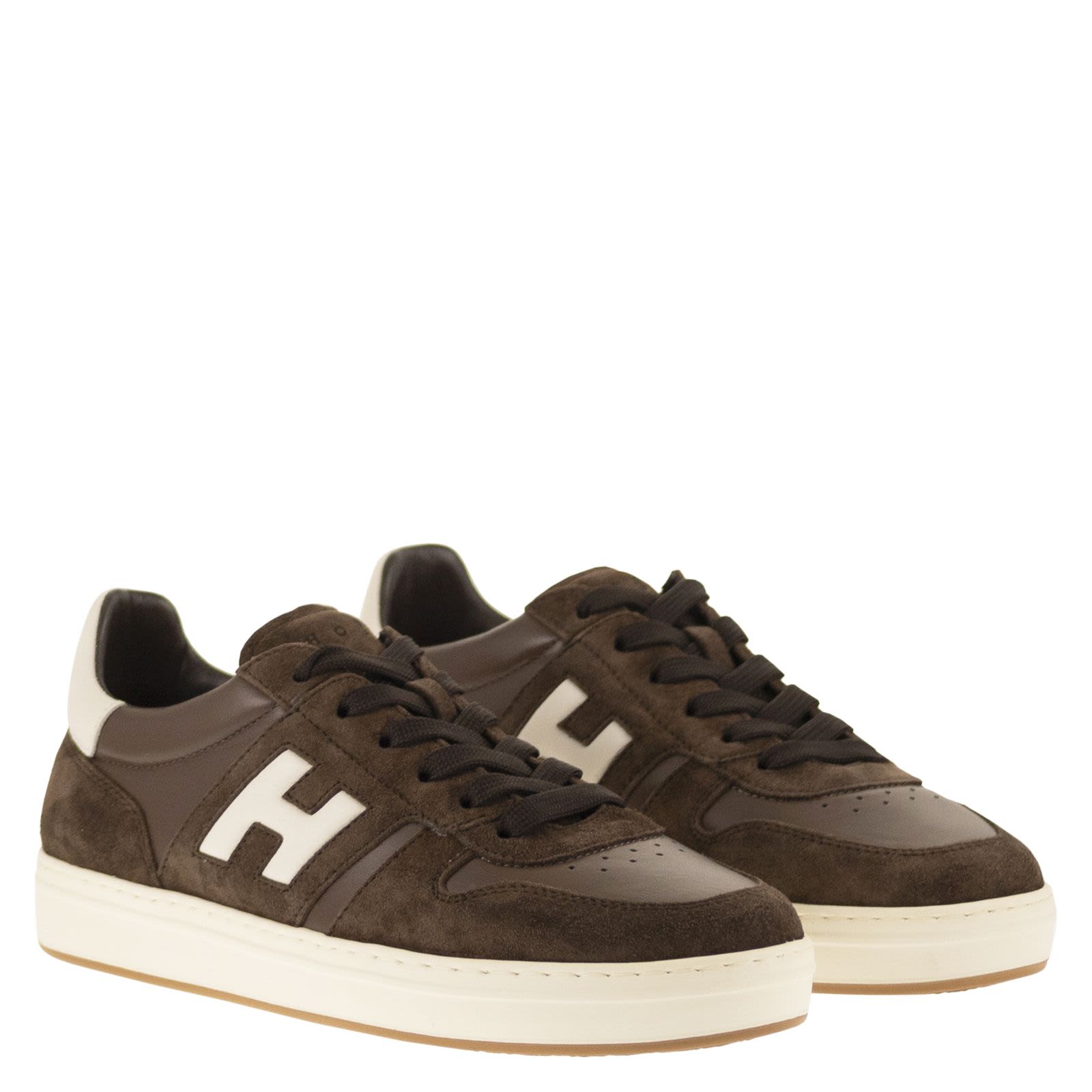 Lace-Up Sneakers With Iconic 'H' Logo And Elevated Sole