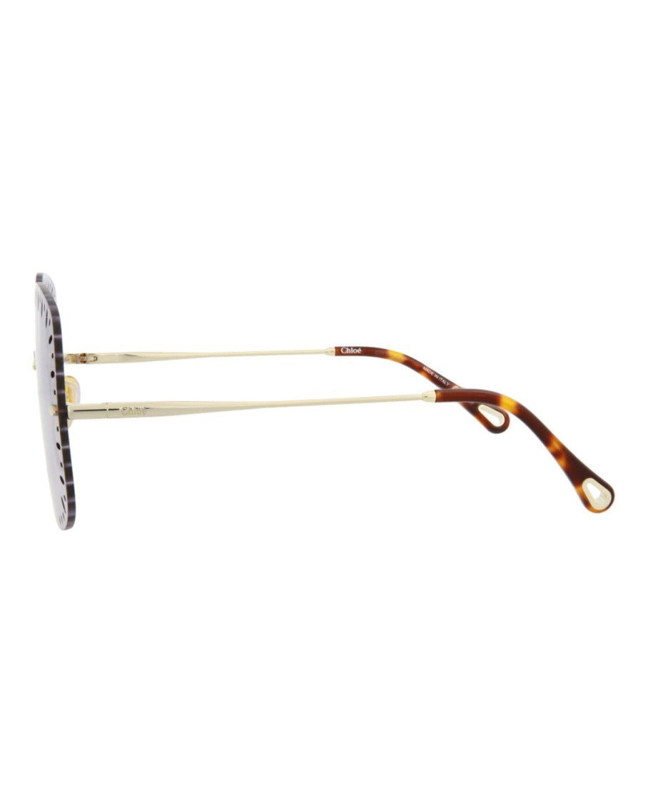 Yse Square-Frame Metal Sunglasses