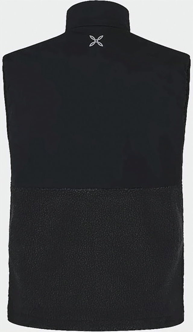 Textured Fleece-Blend Vest with High Collar