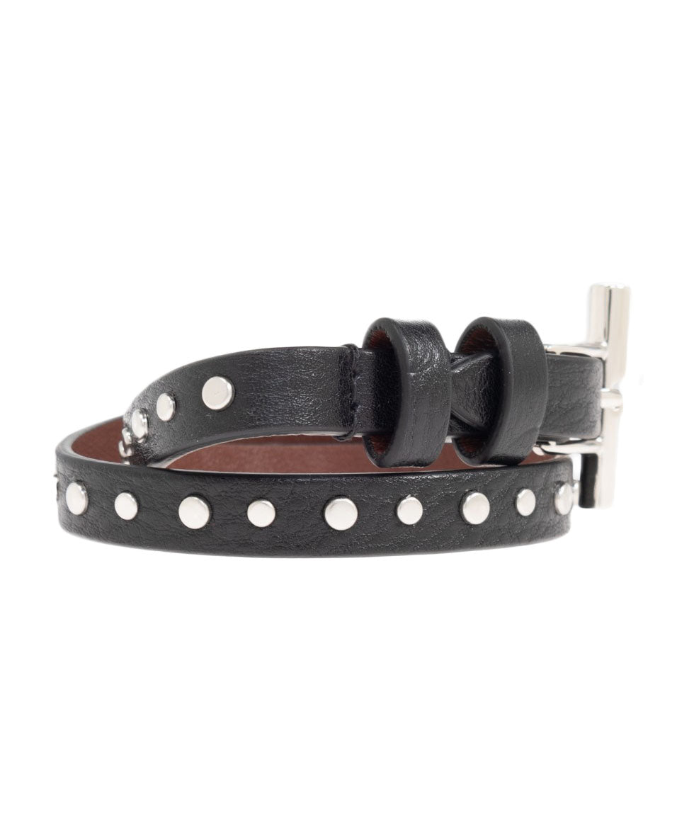 T-Bar Double Wrap Leather Bracelet