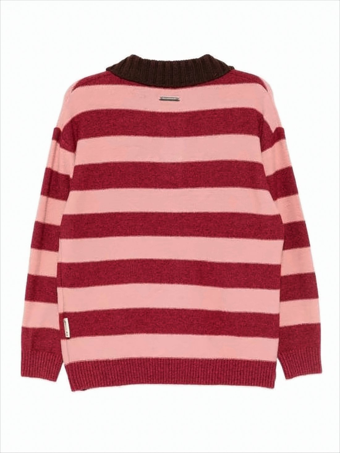 Horizontal Striped Wool-Blend Sweater with Ribbed Details