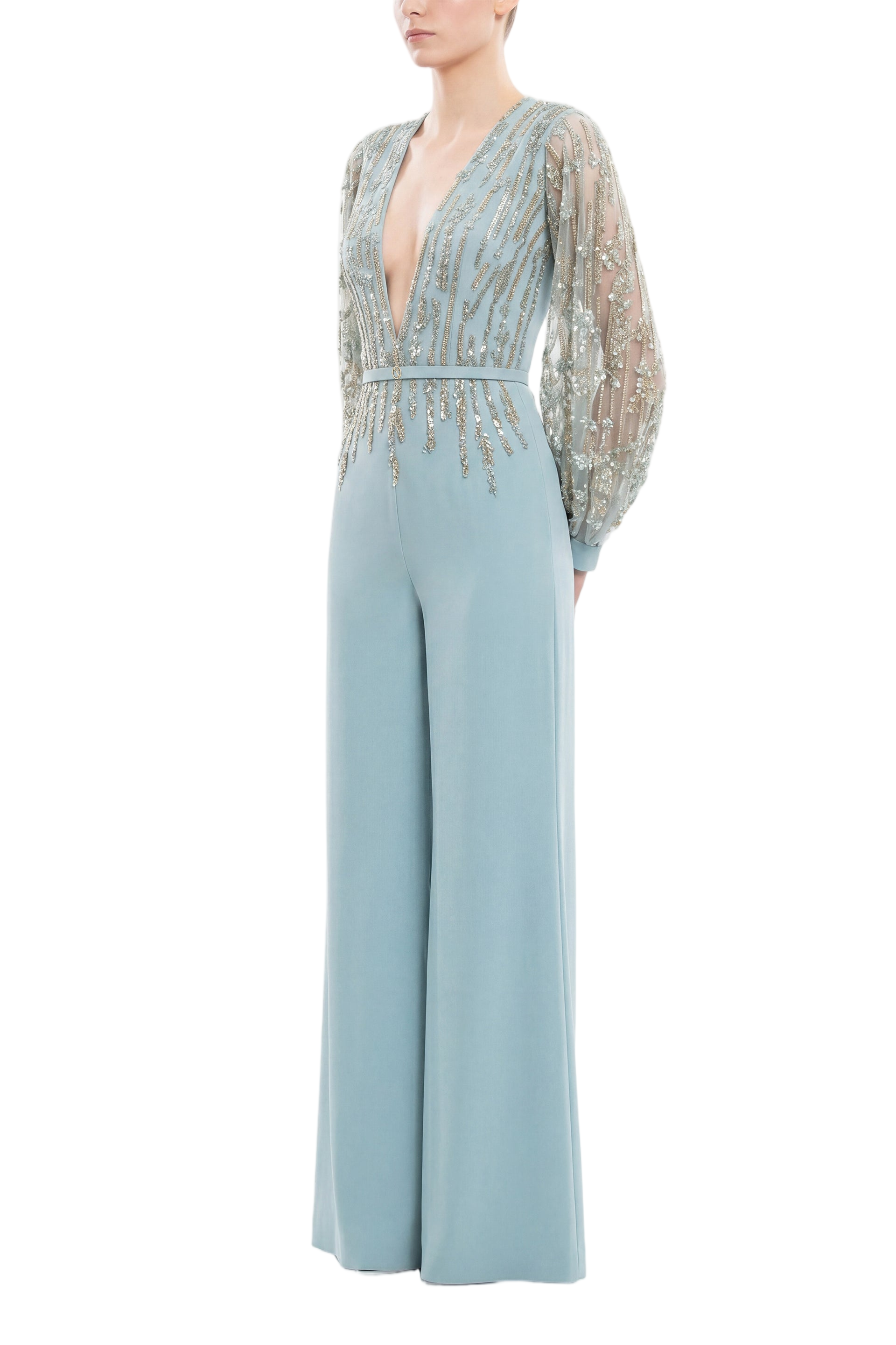 Crepe Beaded Jumpsuit