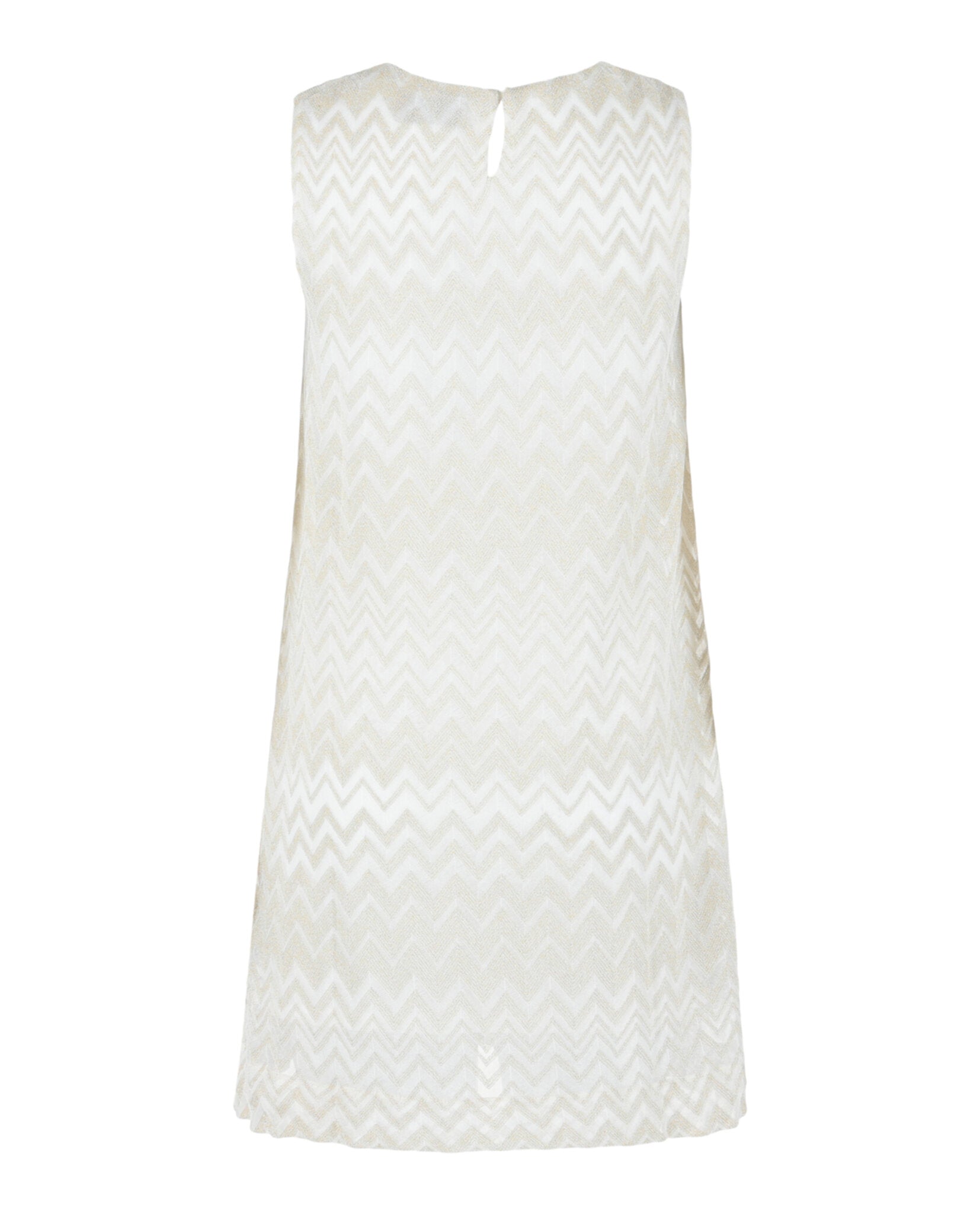 Metallic Zigzag Print Shift Dress