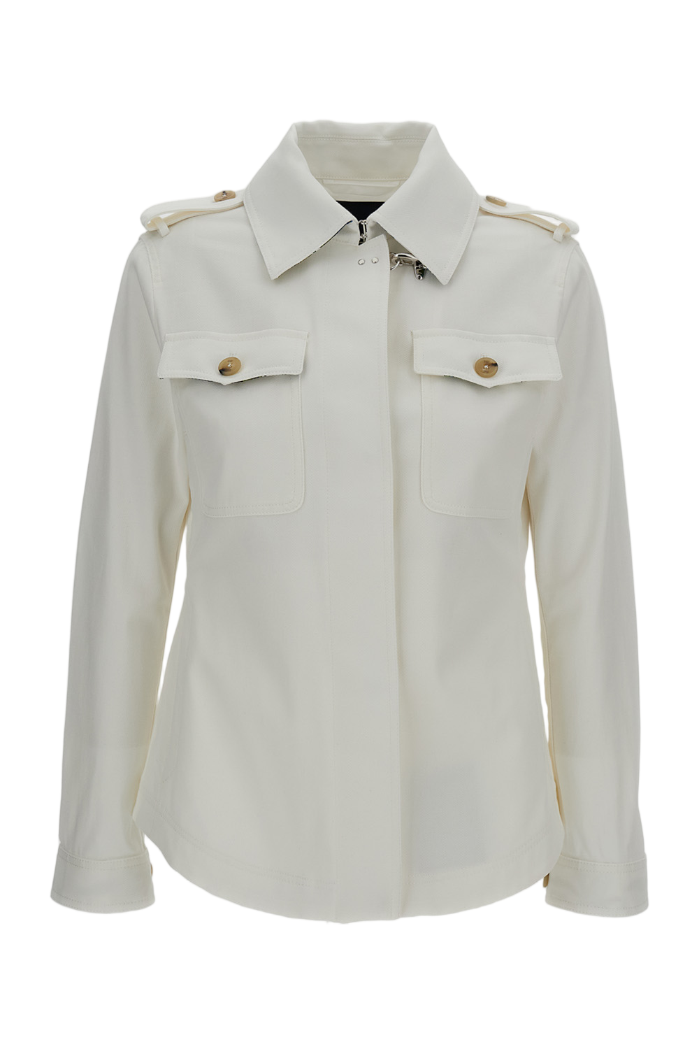 Utility-Inspired White Shirt Jacket