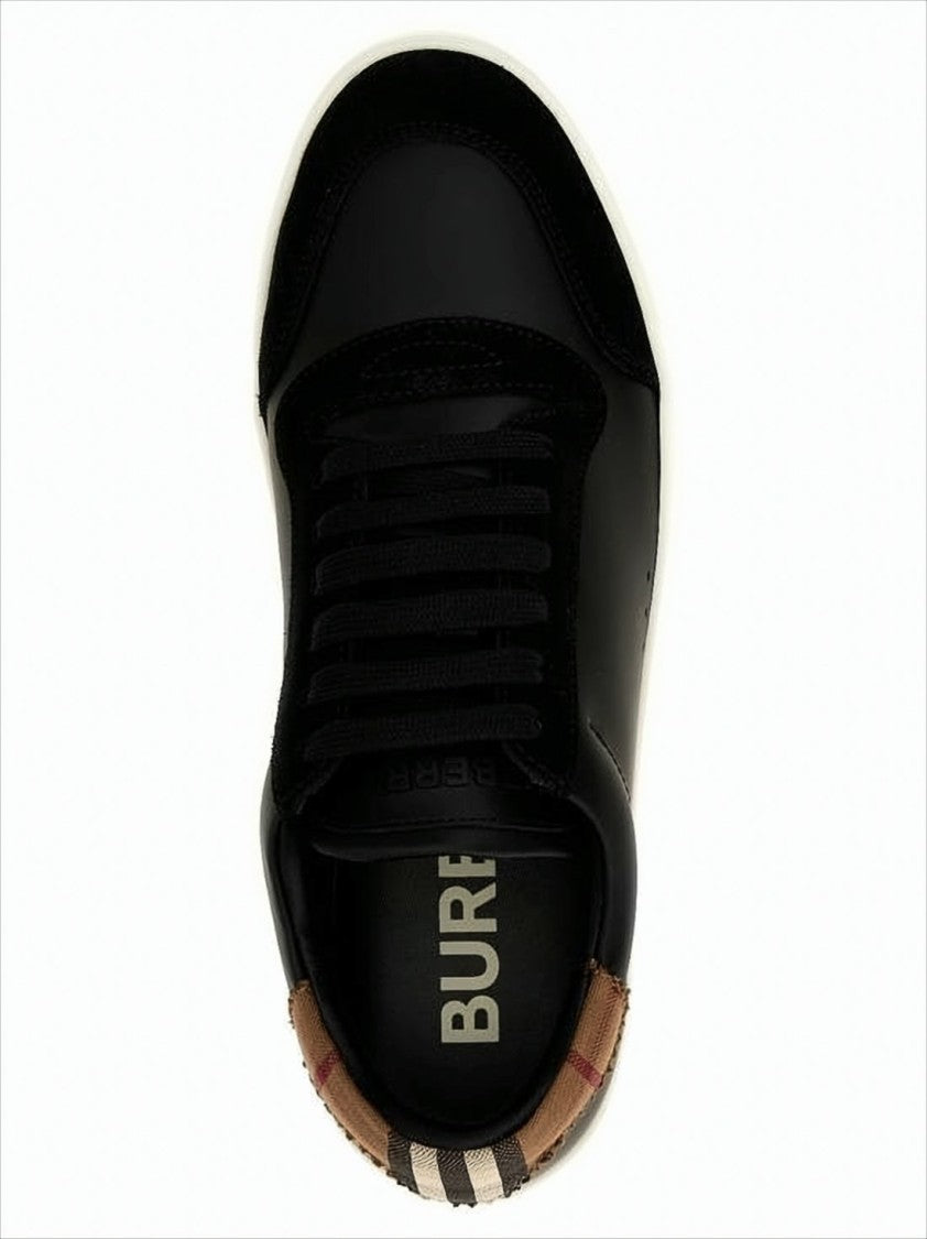 Low-Top Black Sneakers with Suede Accents