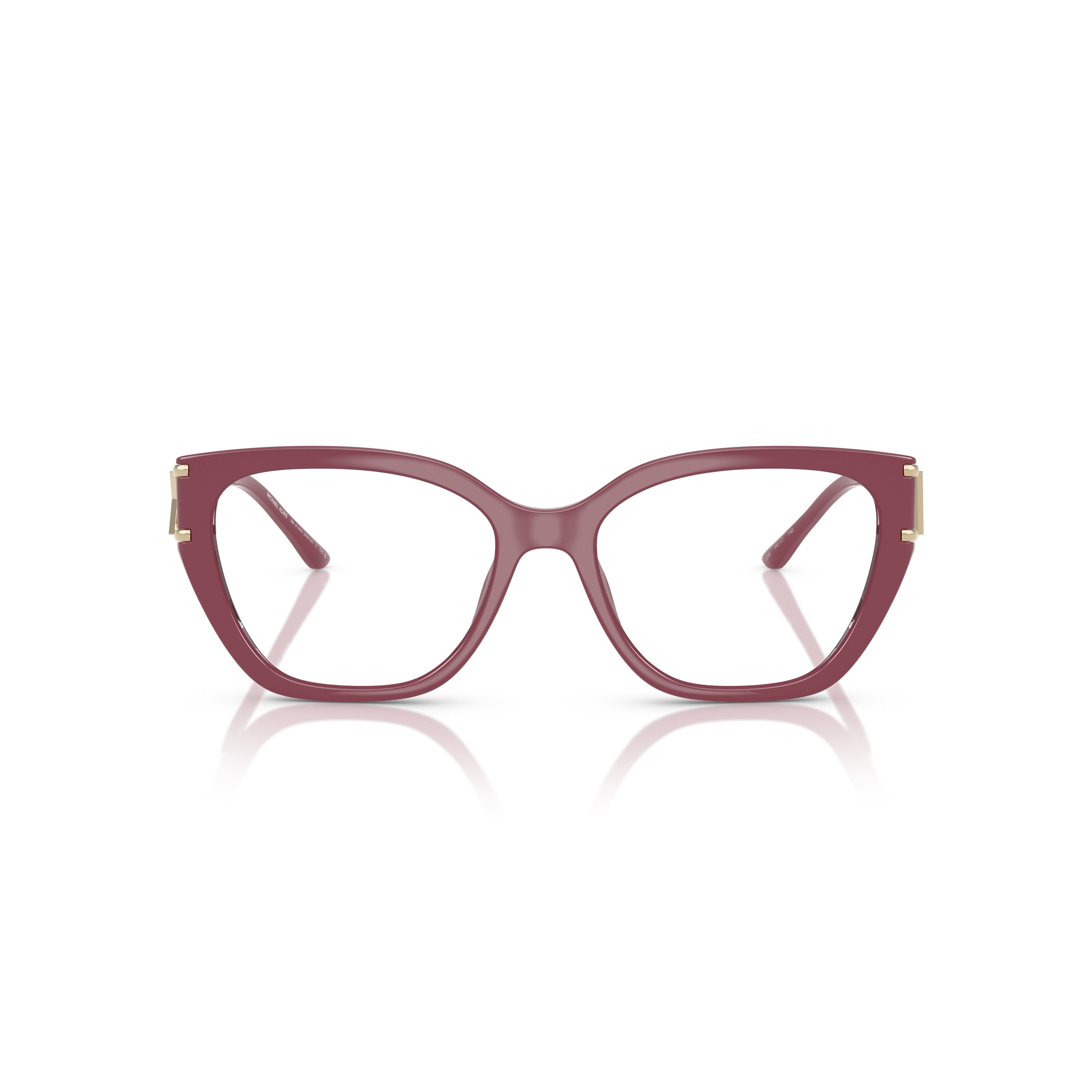 0mk4140u Bold Cat-Eye Eyeglasses with Gold Metal Temples