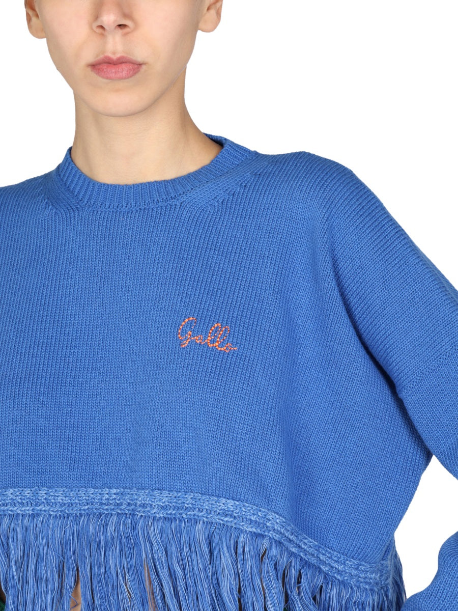 Fringe Detail Crew Neck Sweater