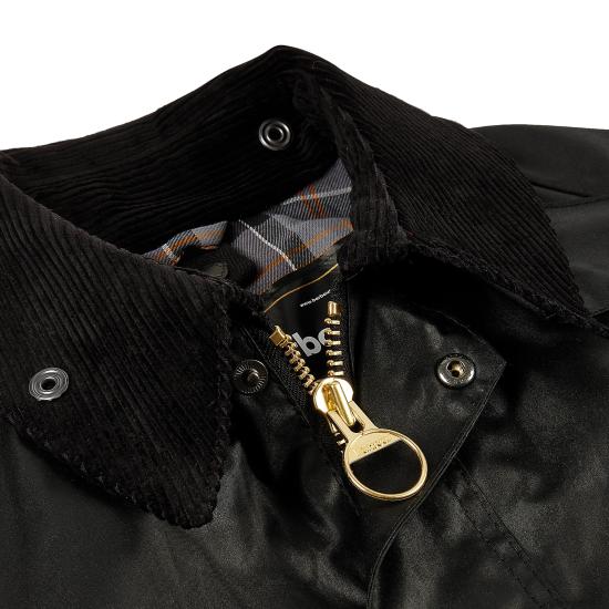 Matte Finish Waxed Cotton Jacket With Corduroy Collar