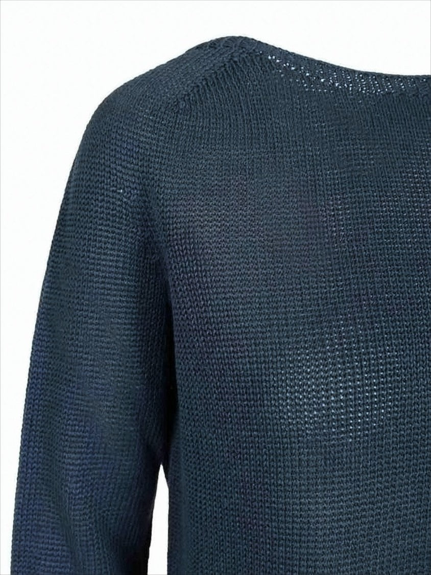 Relaxed-Fit Linen Sweater with Textured Knit Design