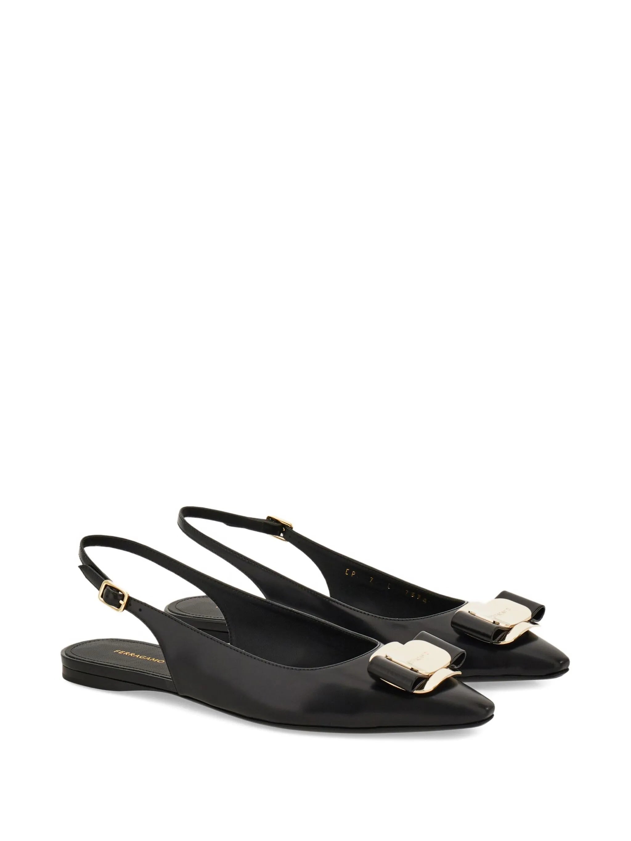 Black Zelmy Pointed Toe Slingback Ballerinas
