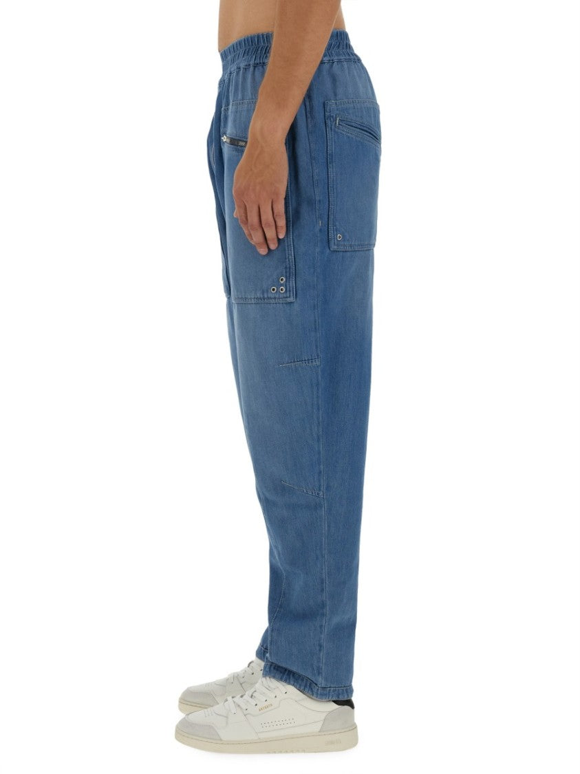 Blue Cotton Pants