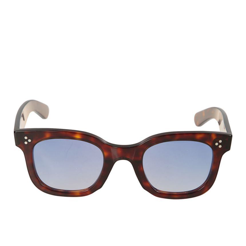Heritage Classic Square Tortoiseshell Sunglasses with Decorative Accents