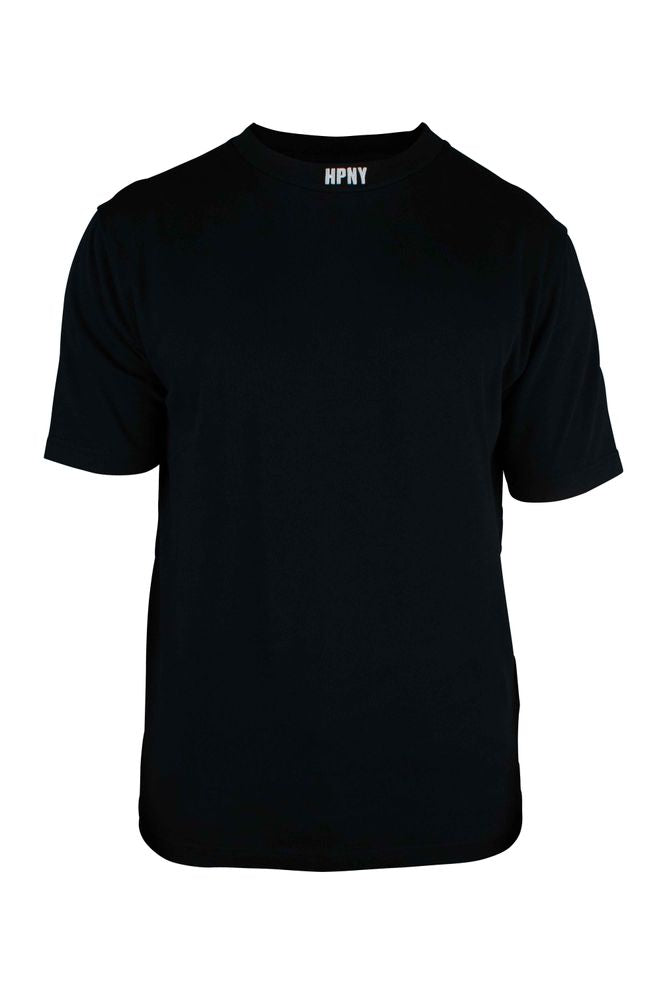 Embroidered Black Cotton T-Shirt With Logo Patch