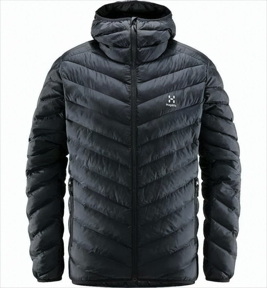 Quilted Black Padded Jacket with Hood