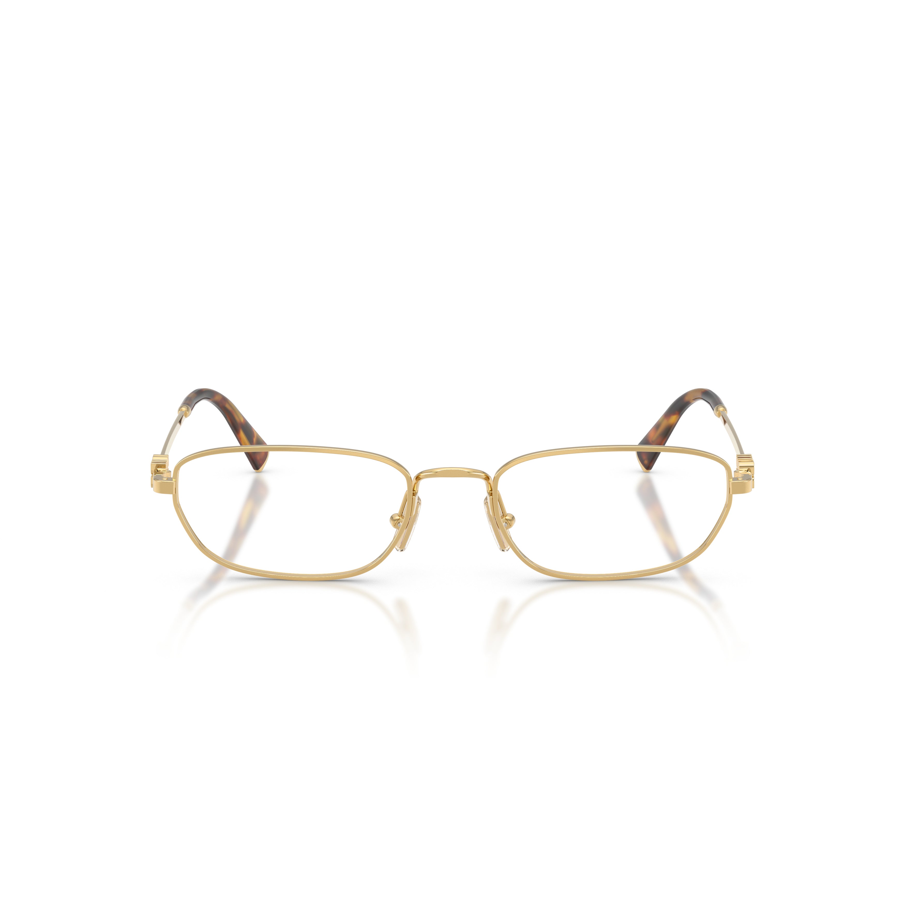 0mu 52zv Polished Gold Rectangular Metal Sunglasses
