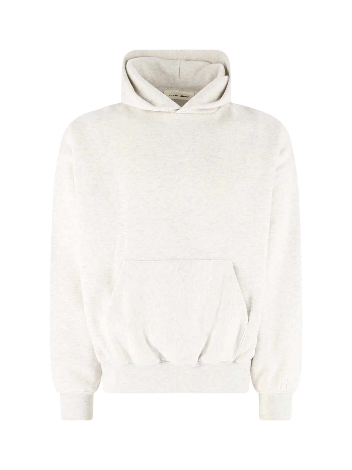 White Minimalist Kangaroo Pocket Hoodie Sweater