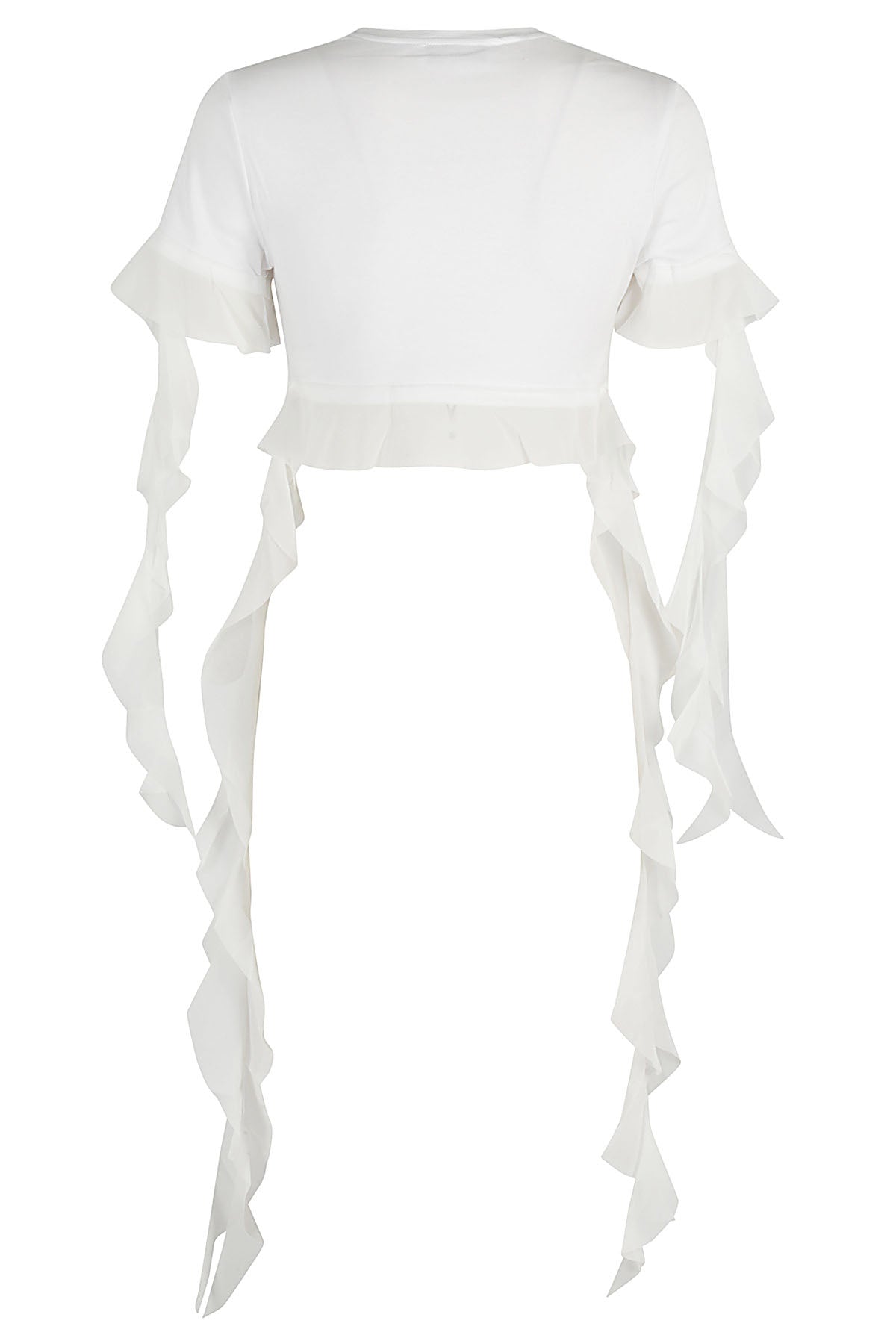 Optical White Ruffled Top