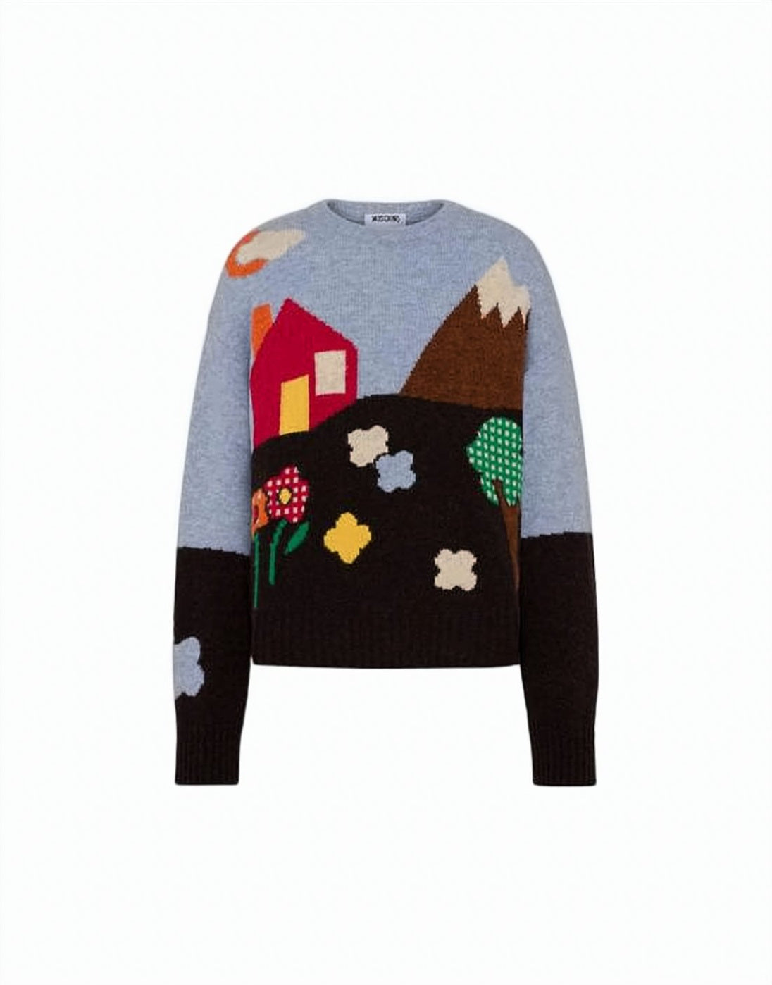 Playful Wool Sweater with Landscape Design