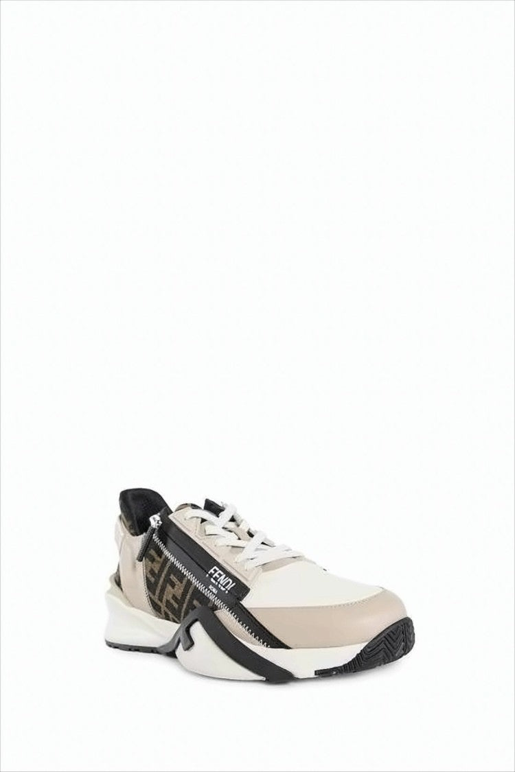 Sleek Neutrals Sneakers With Signature Monogram Design