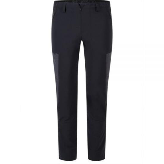 Tailored Black Straight Pants With Reinforced Knee Patches