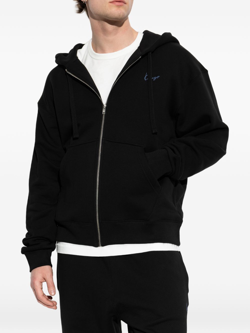Black Round Neck Logo Knit Sweater