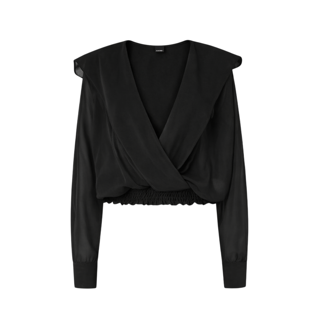 Castiglione Voile Cropped Elastic Blouse