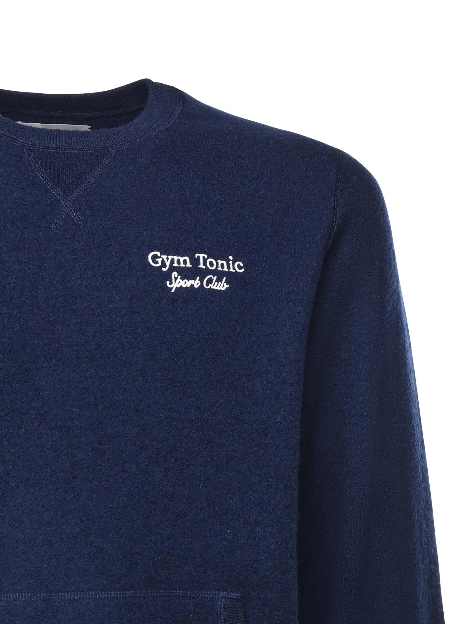Deep Blue Sweatshirt With Classic Crew Neck