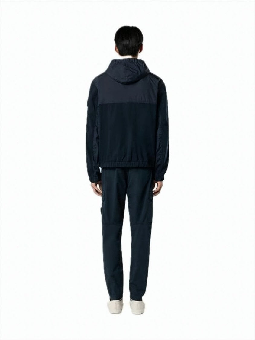Hooded Color-Blocked Jacket with Zippered Pockets