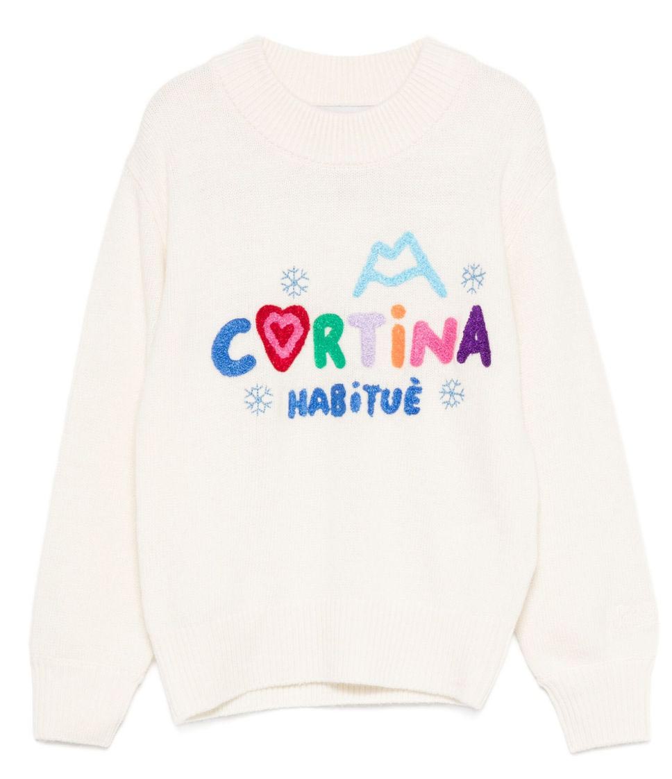 Classic-Fit White Sweatshirt with Playful Graphic