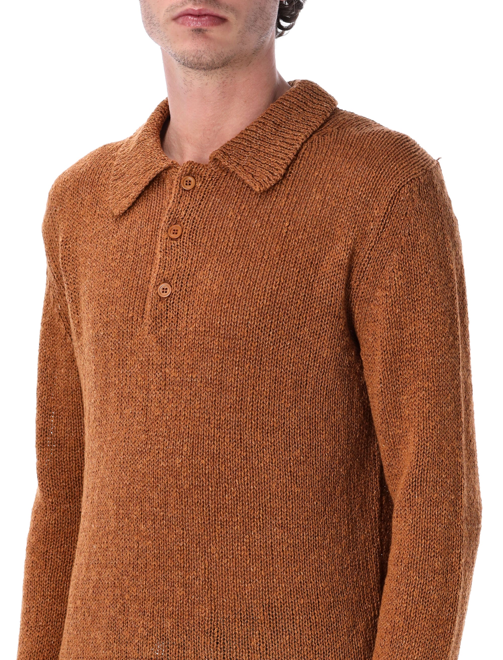 Cotton Linen Polo Sweater
