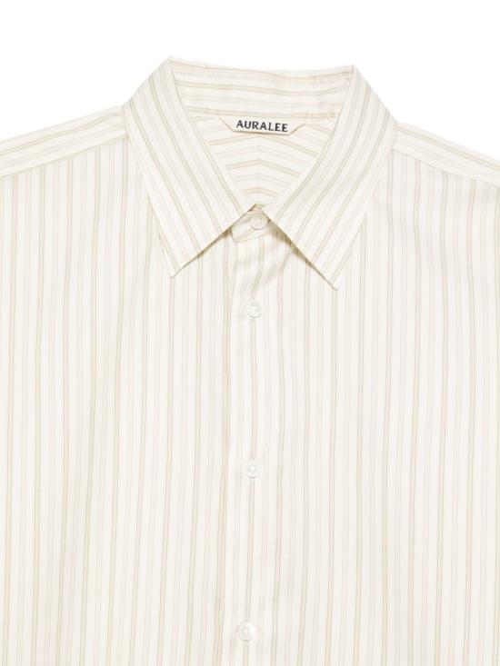 Vertical Stripe Long-Sleeve Shirt In Cotton And Silk Blend